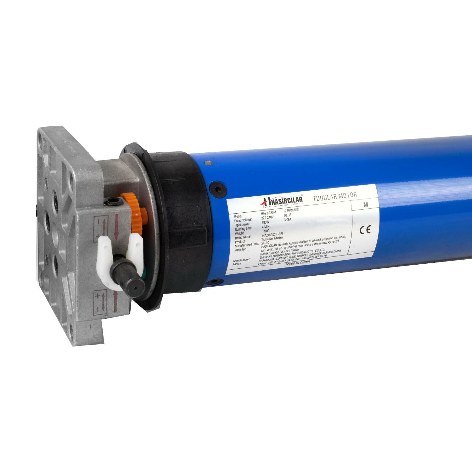 330 NM Redüktörlü  Tüp (Tubular) Kepenk Motoru 139'luk yuvarlak boru uyumlu